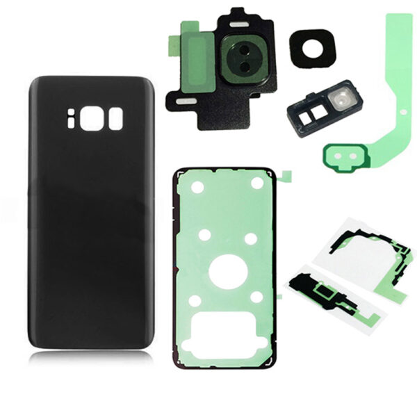 SAMSUNG G950F - Battery cover + Adhesive + Camera Lens Black High Quality