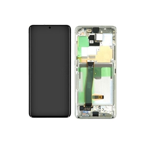 SAMSUNG G988 Galaxy S20 Ultra / S20 Ultra 5G - LCD - Complete front LCD + Touch White Original Service Pack