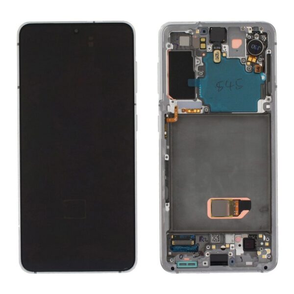 SAMSUNG G991F Galaxy S21 - LCD - Complete front + Touch White Original Service Pack