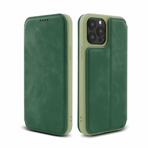 SAMSUNG G991F Galaxy S21 - ΘΗΚΗ BOOK STYLE VINTAGE ΜΑΓΝΗΤΙΚΗ ΠΡΑΣΙΝΗ