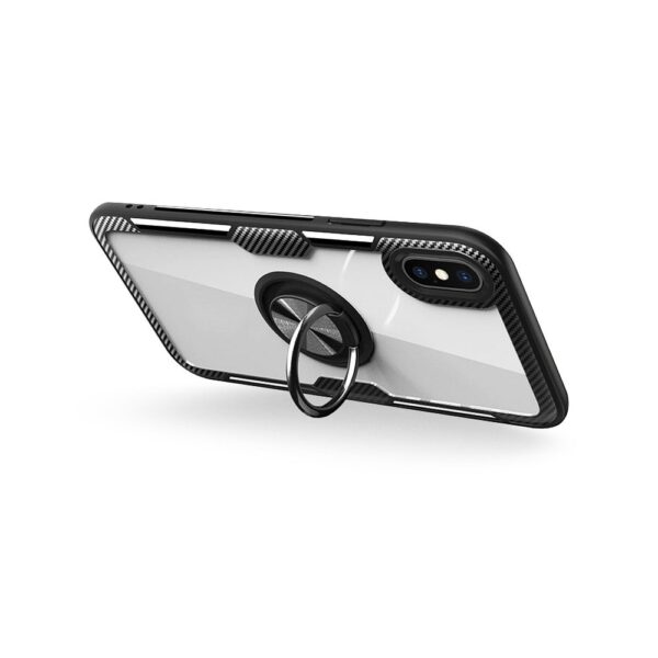 SAMSUNG Galaxy A10 - ΘΗΚΗ ΣΙΛΙΚΟΝΗΣ RING ΔΙΑΦΑΝΗ - ΜΑΥΡΗ