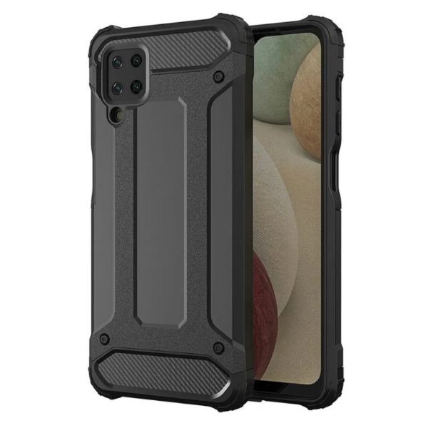 SAMSUNG Galaxy A12 / M12 - ΘΗΚΗ ΣΙΛΙΚΟΝΗΣ CARBON ARMOR ΜΑΥΡΗ