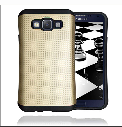 SAMSUNG Galaxy A3 - ΘΗΚΗ ANTISHOCK ΜΕ ΓΥΑΛΙΣΤΕΡΗ - ΣΑΓΡΕ ΠΛΑΤΗ,  ΧΡΥΣΑΦΙ