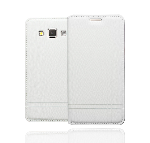SAMSUNG Galaxy A7 - ΘΗΚΗ BOOK STYLE HIGH QUALITY, ΑΣΠΡΗ