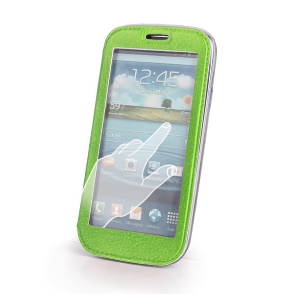 SAMSUNG Galaxy Core 2 - ΘΗΚΗ S-VIEW SMART BOOK STYLE ΜΕ ΠΑΡΑΘΥΡΟ, ΠΡΑΣΙΝΗ