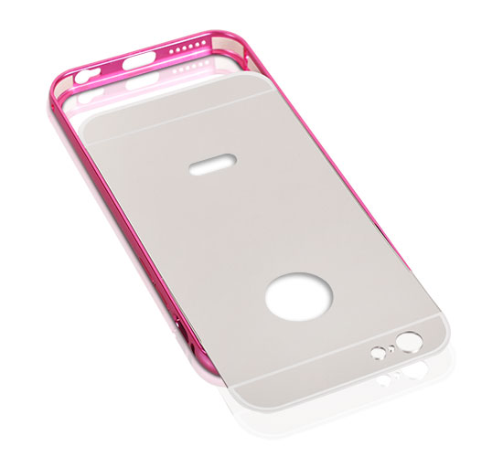 SAMSUNG Galaxy Grand Prime - ΠΡΟΣΤΑΤΕΥΤΙΚΗ ΘΗΚΗ ΑΛΟΥΜΙΝΙΟΥ BUMPER MIRROR με ΠΛΑΤΗ, ΡΟΖ