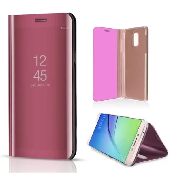 SAMSUNG Galaxy S10e - ΘΗΚΗ BOOK STYLE CLEAR VIEW ΡΟΖ - ΧΡΥΣΗ