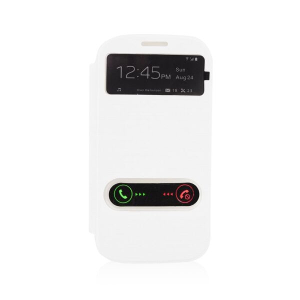 SAMSUNG Galaxy S3 - ΘΗΚΗ S-VIEW BOOK STYLE ΜΕ ΠΑΡΑΘΥΡΟ, ΑΣΠΡΗ