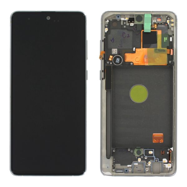 SAMSUNG N770F Galaxy Note 10 Lite - LCD - Complete front + Touch Silver Original Service Pack