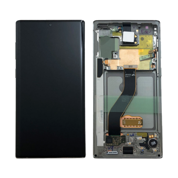 SAMSUNG N970F Galaxy Note 10 - LCD - Complete front + Touch Silver Original Service Pack