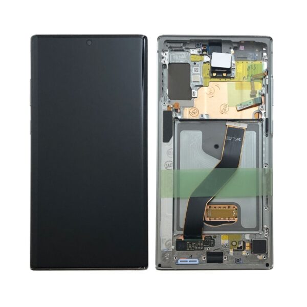 SAMSUNG N975F Galaxy Note 10 Plus - LCD - Complete front + Touch Silver Original Service Pack