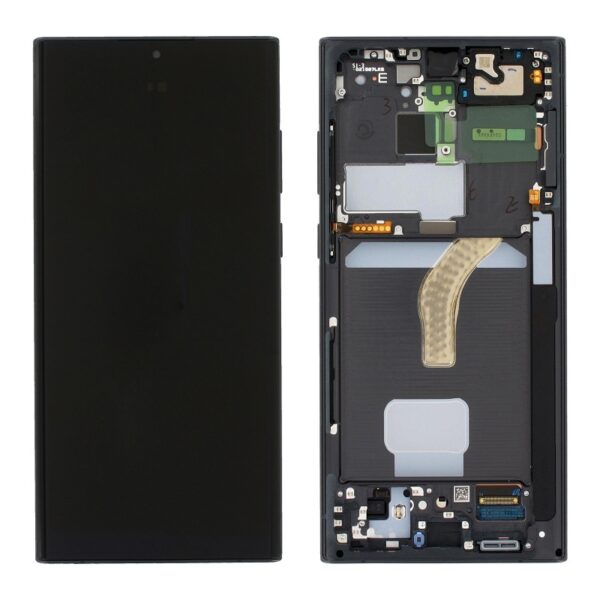 SAMSUNG S908B Galaxy S22 Ultra - LCD - Complete front LCD + Touch Black Original Service Pack