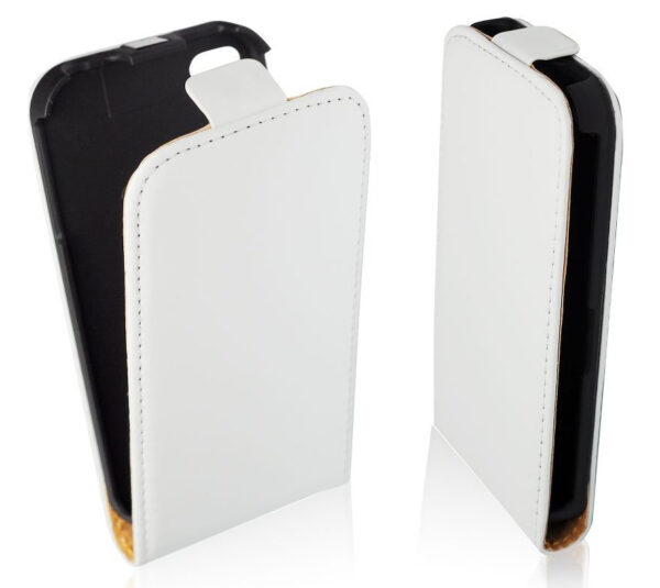 SONY Xperia E - ΘΗΚΗ ΔΕΡΜΑΤΙΝΗ FLIP ΑΣΠΡΗ