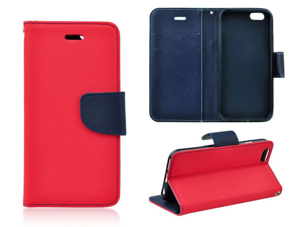 SONY Xperia E4g - ΘΗΚΗ NETONE FANCY DIARY BOOK STYLE ΠΟΡΤΟΦΟΛΙ KOKKINH - ΜΠΛΕ