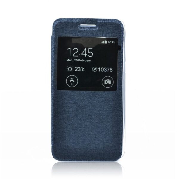 SONY Xperia E4g - ΘΗΚΗ S-VIEW FLEXI BOOK STYLE ΜΕ ΠΑΡΑΘΥΡΟ, ΣΚΟΥΡΟ ΜΠΛΕ