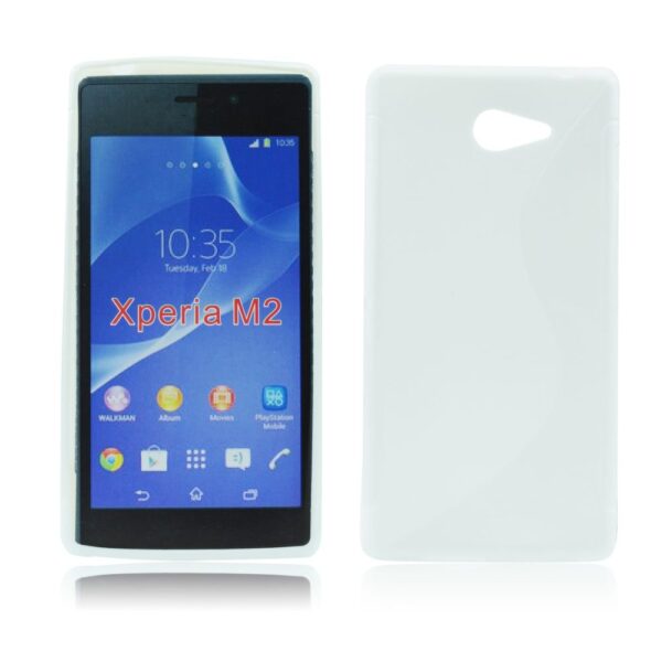 SONY Xperia M2 - ΘΗΚΗ ΣΙΛΙΚΟΝΗΣ S-CASE ΑΣΠΡΗ