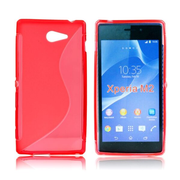 SONY Xperia M2 - ΘΗΚΗ ΣΙΛΙΚΟΝΗΣ S-CASE ΚΟΚΚΙΝΗ
