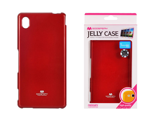 SONY Xperia M4 Aqua - ΘΗΚΗ ΣΙΛΙΚΟΝΗΣ MERCURY JELLY ΚΟΚΚΙΝΗ