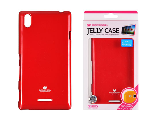 SONY Xperia T3 - ΘΗΚΗ ΣΙΛΙΚΟΝΗΣ MERCURY JELLY ΚΟΚΚΙΝΗ