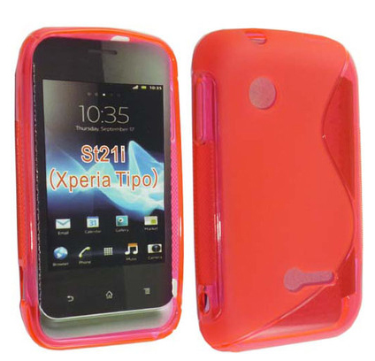 SONY Xperia TIPO - ΘΗΚΗ ΣΙΛΙΚΟΝΗΣ S-CASE ΚΟΚΚΙΝΗ