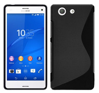SONY Xperia Z4 Compact- ΘΗΚΗ ΣΙΛΙΚΟΝΗΣ S-CASE ΜΑΥΡΗ
