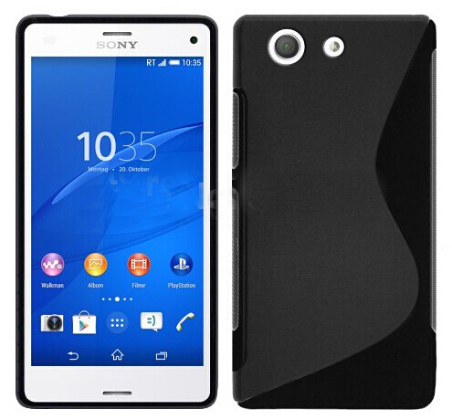 SONY Xperia Z5 Compact - ΘΗΚΗ ΣΙΛΙΚΟΝΗΣ S-CASE ΜΑΥΡΗ