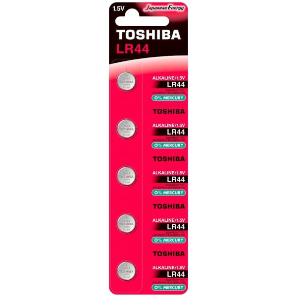 TOSHIBA 1,5V LR44 ΑΛΚΑΛΙΚΗ ΜΠΑΤΑΡΙΑ  Καρτέλα 5 τεμ