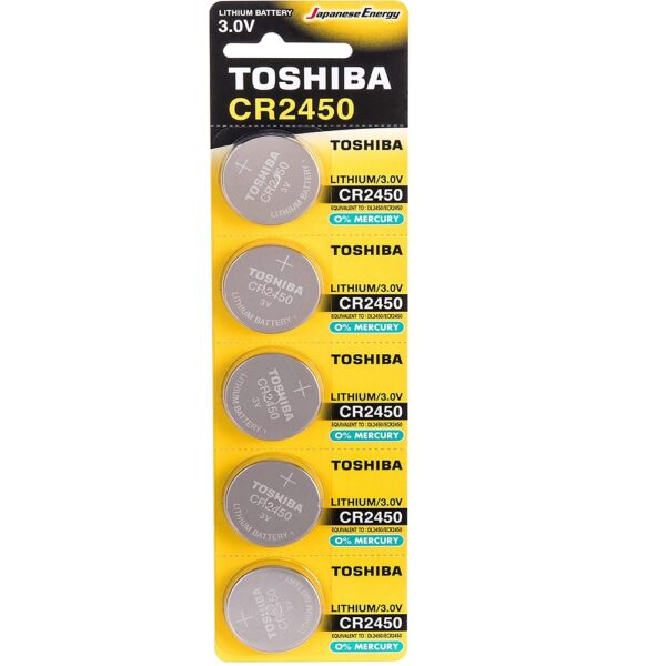 TOSHIBA CR2450 3V ΜΠΑΤΑΡΙΑ ΛΙΘΙΟΥ  Καρτέλα 5 τεμ