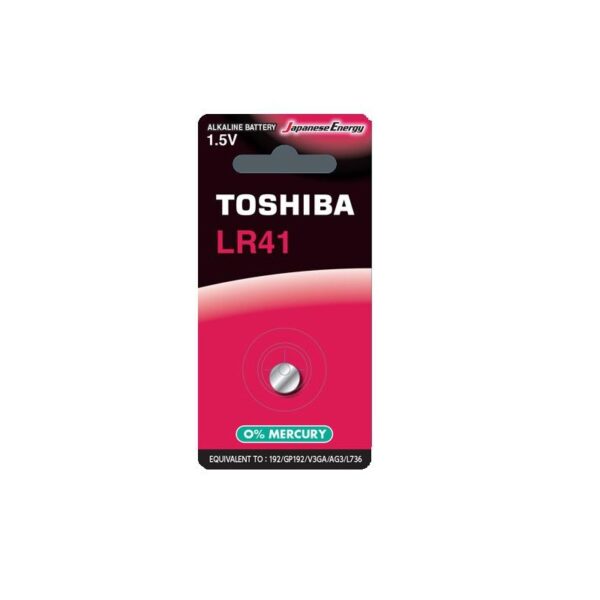 TOSHIBA LR41 1,5V  ΑΛΚΑΛΙΚΗ ΜΠΑΤΑΡΙΑ Καρτέλα 1 τεμ