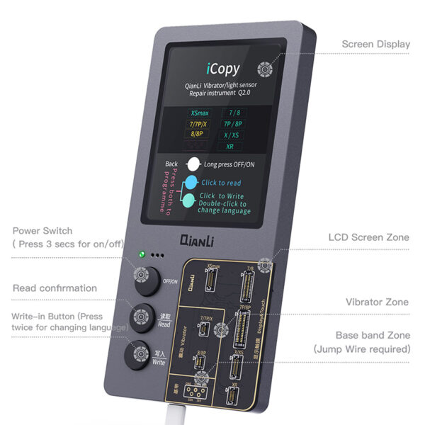 ToolPlus QianLi iCopy Plus second Generation Programmer Tool Battery Tester Recovery with Light Sensor