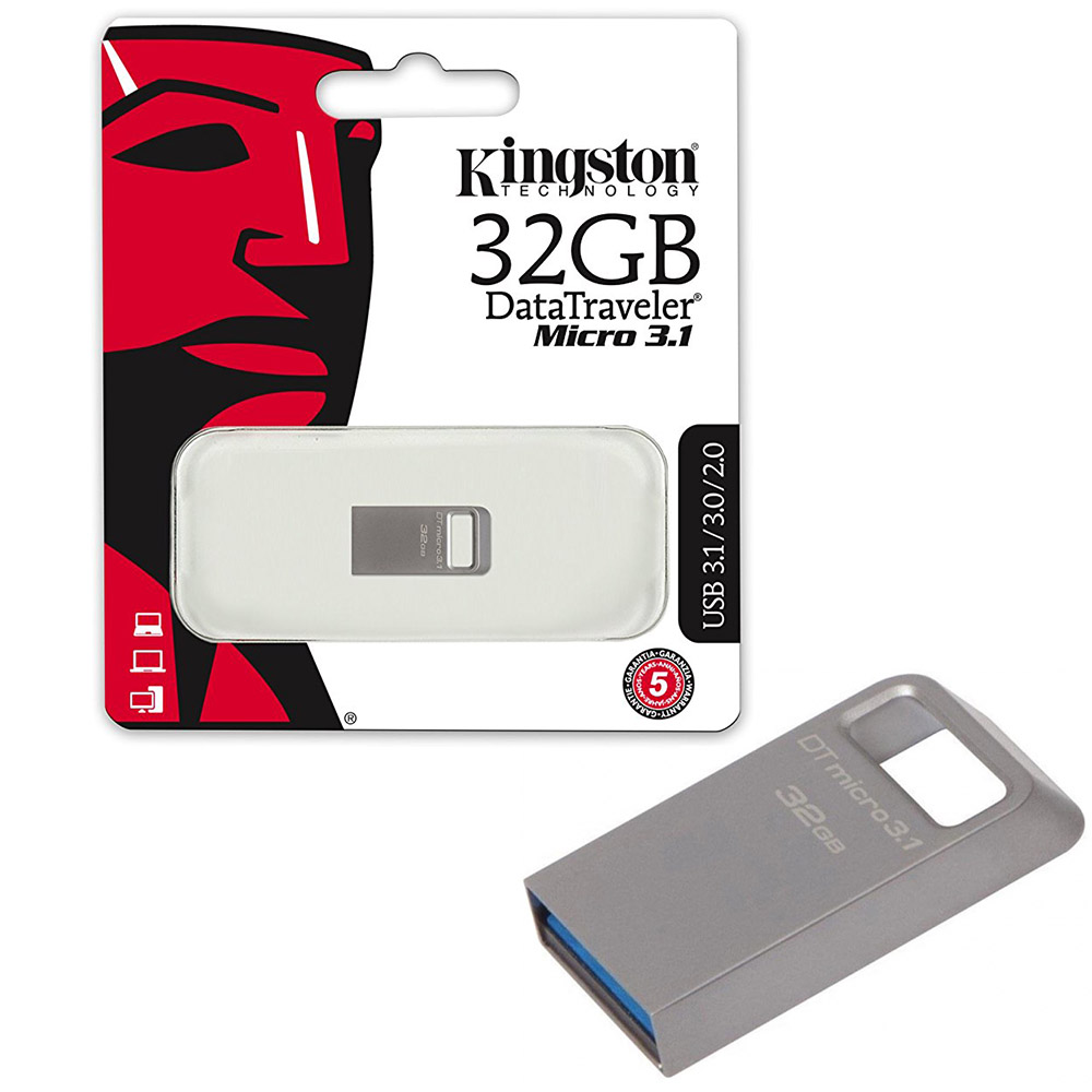 USB STICK 3.0 KINGSTON 32GB DATA TRAVELER mini METAL