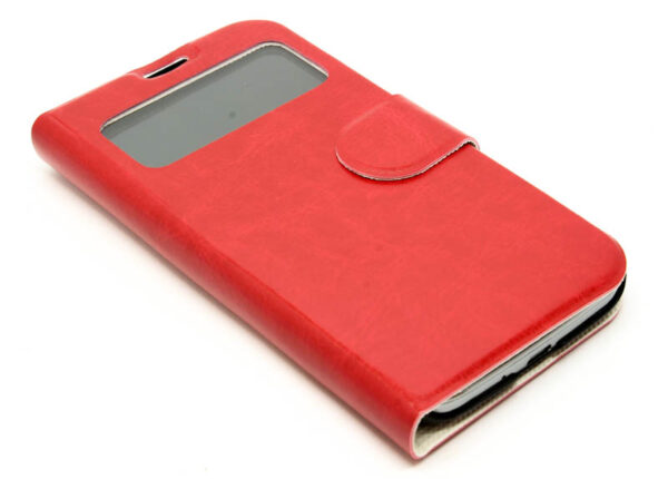 Vodafone Smart 4 max - ΘΗΚΗ S-VIEW BOOK STYLE ΜΕ ΠΑΡΑΘΥΡΟ, ΚΟΚΚΙΝΗ