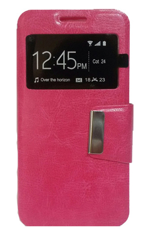 Vodafone Smart 4 turbo - ΘΗΚΗ S-VIEW BOOK STYLE ΜΕ ΠΑΡΑΘΥΡΟ, ΦΟΥΞΙΑ