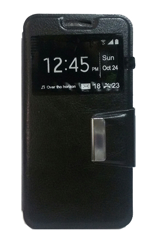 Vodafone Smart - ΘΗΚΗ Prime 6 - ΘΗΚΗ S-VIEW BOOK STYLE ΜΕ ΠΑΡΑΘΥΡΟ, ΜΑΥΡΗ