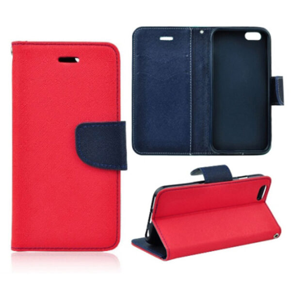 XIAOMI 12 / 12X - ΘΗΚΗ NETONE FANCY DIARY BOOK STYLE ΠΟΡΤΟΦΟΛΙ KOKKINH - ΜΠΛΕ