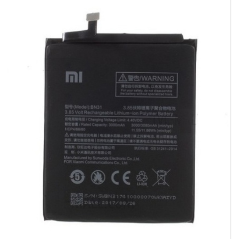 XIAOMI Mi A1 - ORIGINAL BATTERY BN31 3080 mAh LI-ION, Bulk