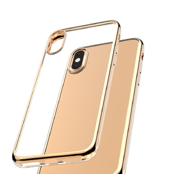 XIAOMI REDMI 8A - ΘΗΚΗ ΣΙΛΙΚΟΝΗΣ COLOR LINE ΔΙΑΦΑΝΗ - ΧΡΥΣΗ