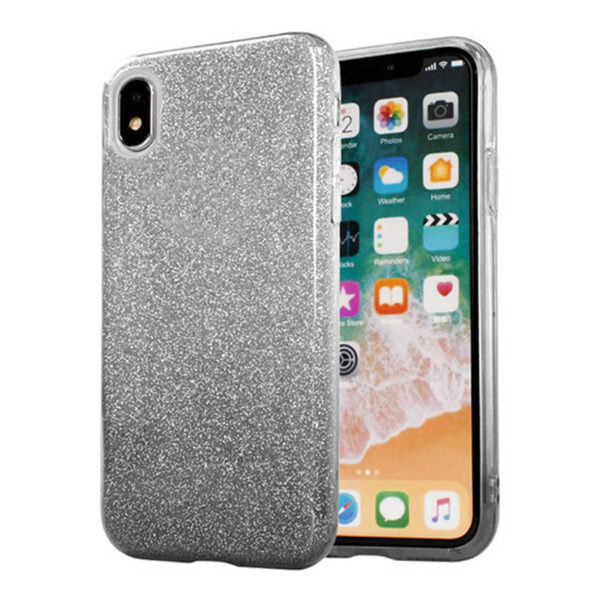 XIAOMI Redmi 7A - ΘΗΚΗ ΣΙΛΙΚΟΝΗΣ SHINING DUAL COLOR ΜΑΥΡΗ