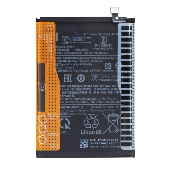 XIAOMI Redmi 9T - ORIGINAL BATTERY BN62 6000mAh SERVICE PACK