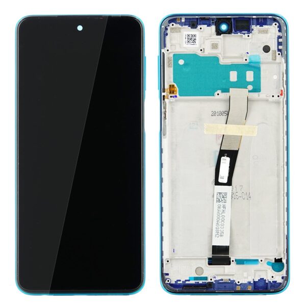 XIAOMI Redmi Note 9S / Redmi Note 9 Pro - LCD + Frame + Touch Blue Original Service Pack