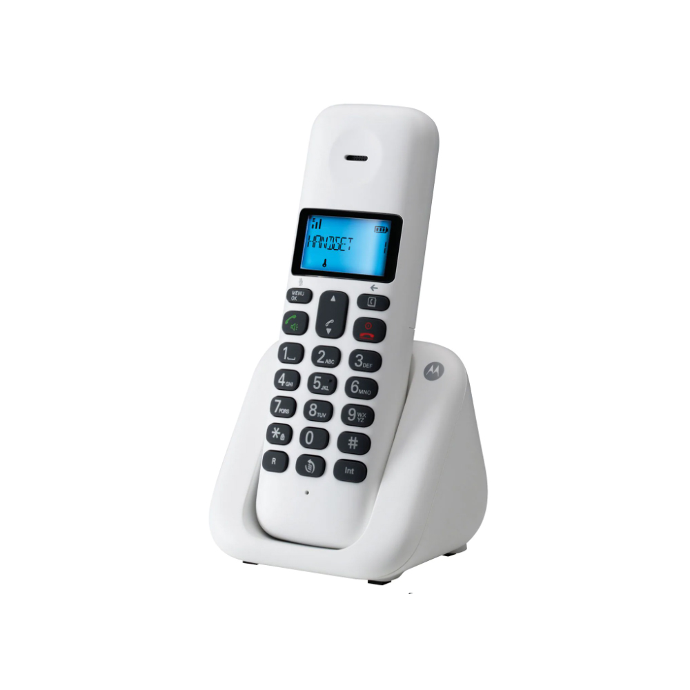 Ασύρματο τηλέφωνο dect Motorola με φωτιζόμενη οθόνη, άσπρο