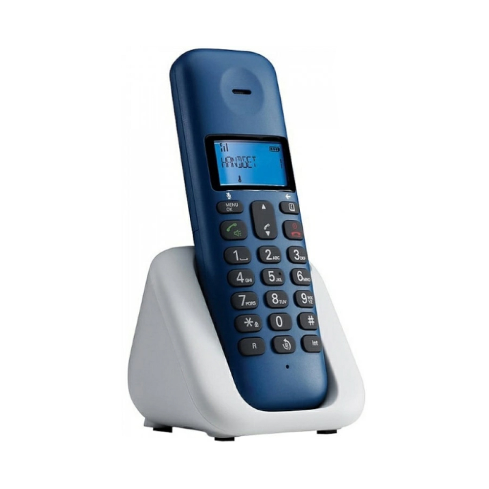 Ασύρματο τηλέφωνο dect Motorola με φωτιζόμενη οθόνη, μπλε