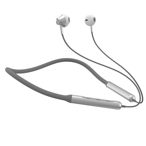 DEVIA smart Series Silicone Neckband Headset Gray Silver