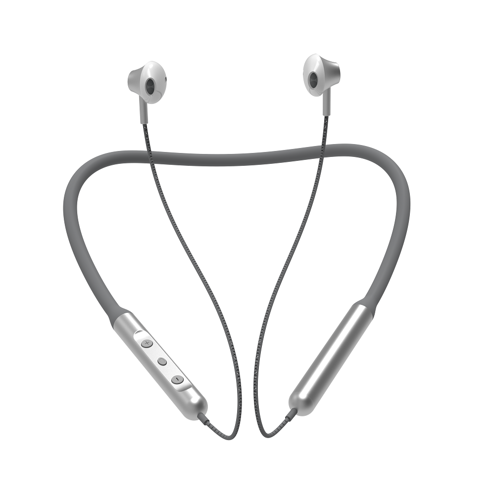 DEVIA smart Series Silicone Neckband Headset Gray Silver