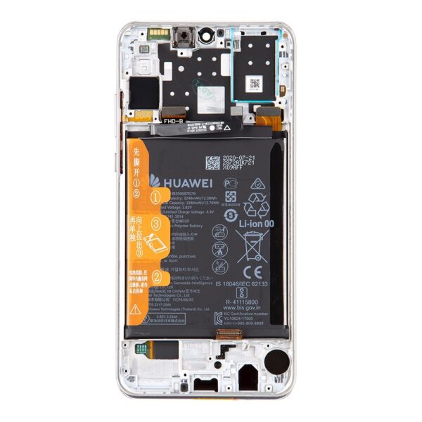 HUAWEI P30 Lite 2020 New Edition - LCD + Touch + Frame + Battery White 48MP Original Service Pack