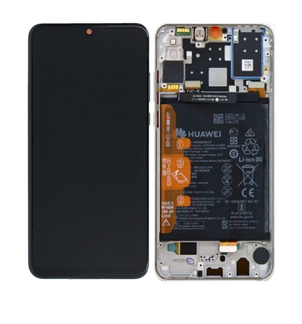 HUAWEI P30 Lite - LCD + Touch + Frame + Battery 24MP White Original Service Pack