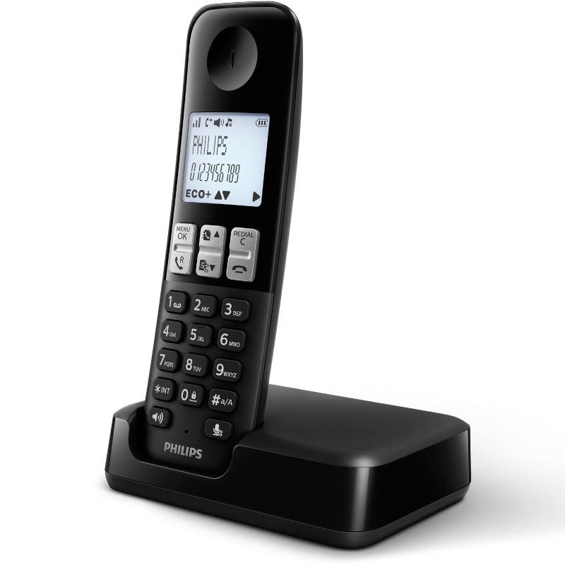 Philips D2501B/GRS Ασύρματο τηλέφωνο Μαύρο