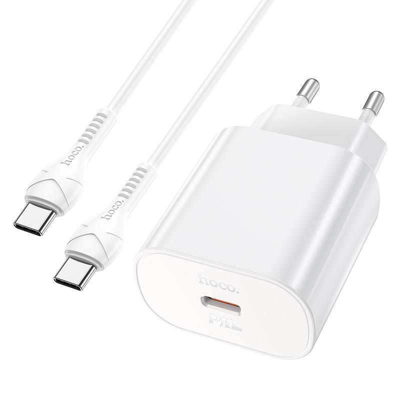 HOCO - N22 TRAVEL CHARGER PD 25W + Type C Cable White