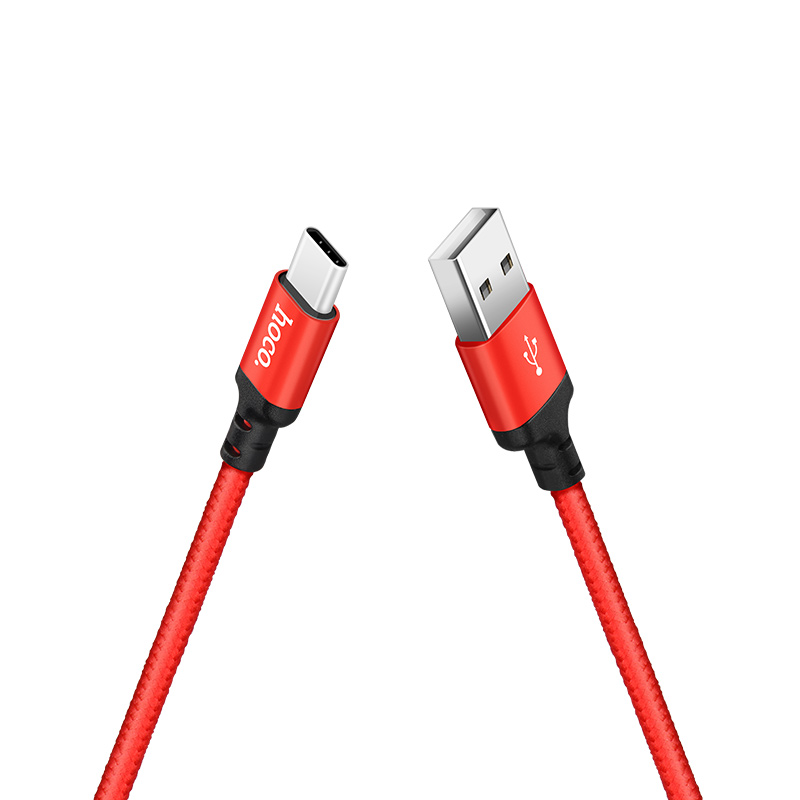 HOCO - X14 DATA CABLE Type C 2m BLACK / RED