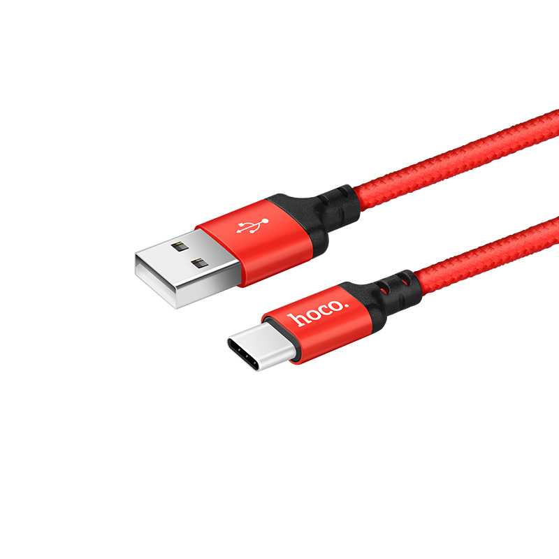 HOCO - X14 DATA CABLE Type C 2m BLACK / RED